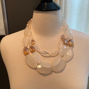 White & Pink Crystal Stone Necklace